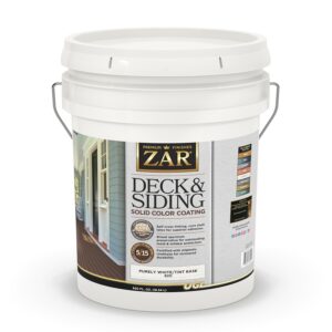 ZAR 82015 Deck and Siding Solid Color Coating, Light Tint/Purely White, Liquid, 5 gal
