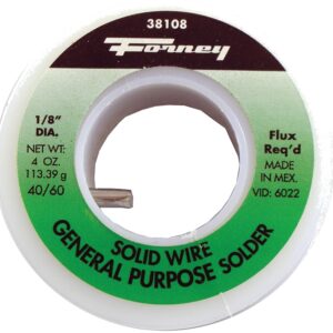 Forney 38108 Solder, Silver/White, 4 oz, Solid, 460 deg F Melting Point