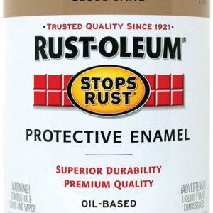 RUST-OLEUM STOPS RUST 7771502 Protective Enamel, Gloss, Sand, 1 qt Can