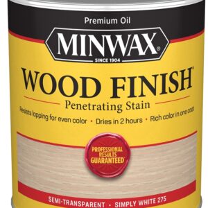 Minwax 700524444 Wood Stain, Oil Base, White, Liquid, 1 qt, Can