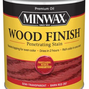 Minwax Wood Finish 701094444 Wood Stain, Barn Red, Liquid, 1 qt