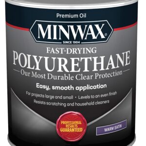 Minwax 63010444 Polyurethane, Oil Base, Clear, Liquid, 1 qt Can, 0.86 Specific Gravity