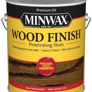 Minwax 71012000 Wood Stain, Oil Base, Dark Walnut, Liquid, 1 gal, Can