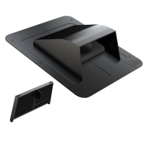 Canplas 6015BL Roof Dryer and Bathroom Exhaust Vent, 6-1/8 in W Hood, 3-1/4 in H Hood, 4 in Duct, Black Hood