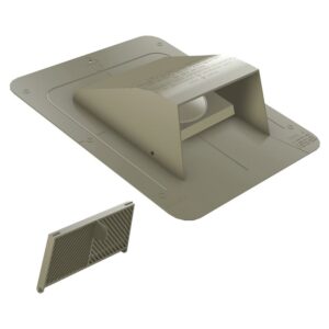 Canplas 6015WW Roof Dryer and Bathroom Exhaust Vent, 6-1/8 in W Hood, 3-1/4 in H Hood, 4 in Duct, Weather Wood Hood