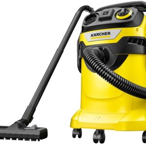 Karcher 1.628-311.0 Wet and Dry Vacuum Cleaner, 6.3 gal, 73 dB, Flat Pleated, 1100 W, 120 V, Yellow