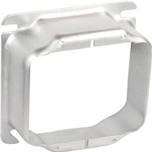 Southwire 52C21-UPC Device Ring, 1-1/4 in L, 4 in W, Square, 2-Gang, Steel, Silver, Galvanized
