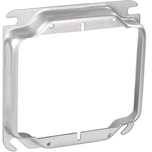 Southwire 52C18-5/8-UPC Electrical Box Cover, 5/8 in L, 4 in W, Square, 2-Gang, Steel, Silver, Galvanized