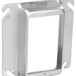 Southwire 52C15-UPC Device Ring, 1 in L, 4 in W, Square, 1-Gang, Steel, Silver, Galvanized