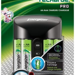 Energizer CHPROWB4 Battery Charger, AA, AAA Battery, Nickel-Metal Hydride Battery, 4 -Battery, Black