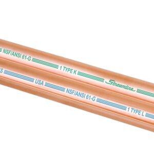 Streamline 1/2X20L Copper Tubing, 1/2 in, 20 ft L, Hard, Type L