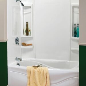 Maax Finesse Series 101594-000-129 Bathtub Wall Kit, 33-1/2 in L, 61 in W, 59 in H, Polystyrene, Smooth Wall