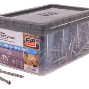 Simpson Strong-Tie Deck-Drive DWP T07162WPP Screw, #7 Thread, 1-5/8 in L, Box Thread, 6-Lobe Drive, Flat Head