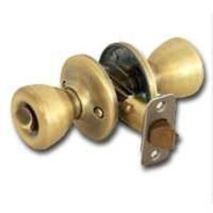 Kwikset 400T 56ALRCSK3BX Entry Knob, Antique Brass, Brass, K3 Keyway, 3 Grade