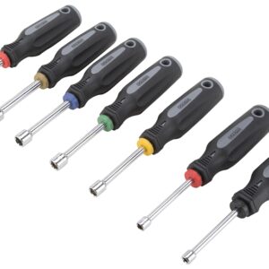 Vulcan SD-SET-3 Nut Driver Set, 7-Piece, Carbon Steel, Chrome, Black & Gray (Handle)