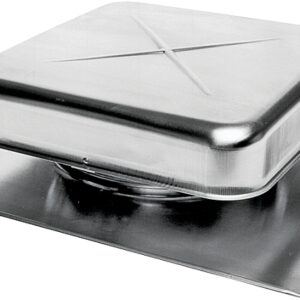 Lomanco LomanCool 550 Static Roof Vent, 15-3/8 in OAW, 50 sq-in Net Free Ventilating Area, Aluminum, Mill