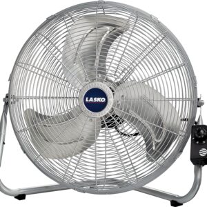 Lasko 2265 High-Velocity Fan, 120 V, 20 in Dia Blade, 3-Speed, 2785 cfm Air, Silver