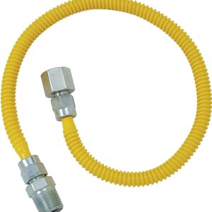 BrassCraft ProCoat Series CSSD54-24 Gas Connector, 24 in L, 1/2 x 1/2 in, 0.5 psi Pressure, -40 to 150 Temperature