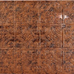 Fasade D6018 Backsplash Panel, 24 in L, 18 in W, Moonstone Copper