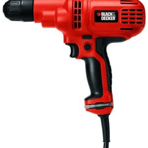 Black+Decker DR260C/B Drill/Driver, 5.2 A, 3/8 in Chuck, Keyless Chuck, 8 ft L Cord