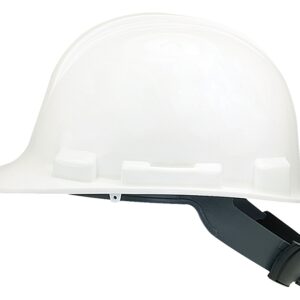 Safety Works SWX00346 Hard Hat, White, 4-Point Textile Suspension, HDPE Shell, Class: E, Wheel Ratchet Adjustment Type