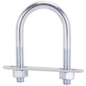ProSource LR362 U-Bolt, 5/16 in Thread, 1-1/4 in L Thread, Steel, Zinc