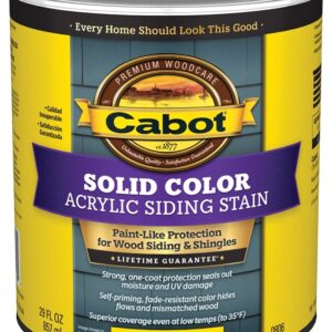 Cabot 800 Series 140.0000806.005 Solid Color Siding Stain, Natural Flat, Liquid, 1 qt, Can