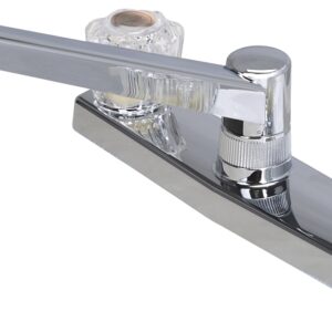 Boston Harbor PF8201A Kitchen Faucet, 1.8 gpm, 2-Faucet Hole, Plastic, Chrome Plated, Deck Mounting, Round Handle