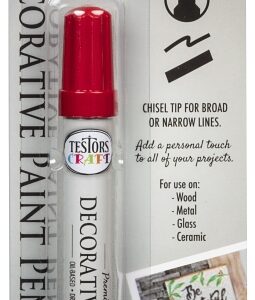 Testors 215154 Decorative Paint Pen, Chisel Tip, Ruby