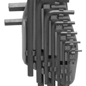 Vulcan TW-050-03 Hex Key Set, 10-Piece, Chrome Vanadium Steel, Black, Specifications: Short Arm, Metric Measurement