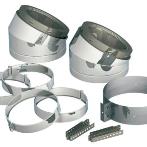 Selkirk 206211 Type HT Insulated Elbow Kit, Includes: (2) 30 deg Elbows, (2) Locking Bands and (1) Interior Re-Support