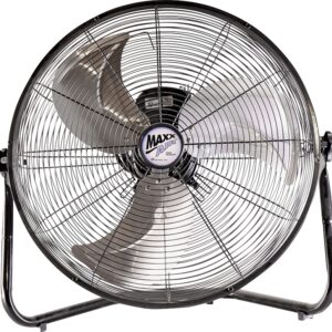 MaxxAir HVFF 20 High-Velocity Floor Fan, 120 V, 20 in Dia Blade, 3-Speed, 1500 to 2250 cfm Air, Black