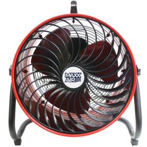 MaxxAir HVFF16TRED Floor Fan, 120 V, 3-Speed, 1350 rpm Speed, 1600 cfm Air, Black/Red