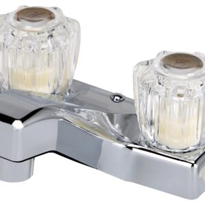 Boston Harbor PF4201A Lavatory Faucet, 1.5 gpm, 2-Handle, Chrome Plated, Round Handle