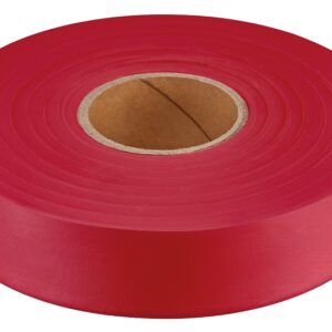 Empire 77-067 Flagging Tape, 600 ft L, 1 in W, Red, Plastic