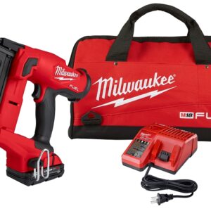 Milwaukee 2746-21CT Brad Nailer Kit, Battery Included, 18 V, 2 Ah, 110 Magazine, Glue Collation, 18 ga Nail