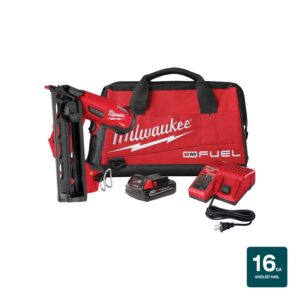 Milwaukee M18 FUEL Series 2841-21CT Cordless Angled Finish Nailer Kit, Battery Included, 18 V, 2 Ah, 110 Magazine