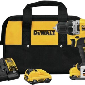 DEWALT DCD701F2 Drill Kit, Battery Included, 12 V, 2 Ah, 3/8 in Chuck, Keyless Chuck