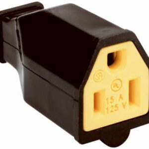 Pass & Seymour SA993BKCC10 Plug and Connector, 2-Pole, 15 A, 125 V, NEMA: NEMA 5-15R, Black