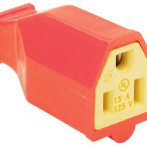 Pass & Seymour SA993OCC10 Electrical Connector, Straight Blade, 2-Pole, 15 A, 125 V, NEMA: NEMA 5-15R, Orange