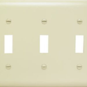 Legrand TradeMaster TP TP3-I Wallplate, 4-11/16 in L, 6.563 in W, 3 -Gang, Nylon, Ivory