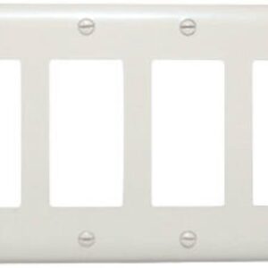 Legrand TradeMaster TP TP264WCC10 Wallplate, 5-1/2 in L, 4 -Gang, Nylon, White
