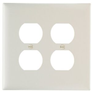 Legrand TradeMaster TPJ TPJ82LACC10 Receptacle Wallplate, 5-1/16 in L, 5-1/8 in W, Jumbo, 2 -Gang, Nylon