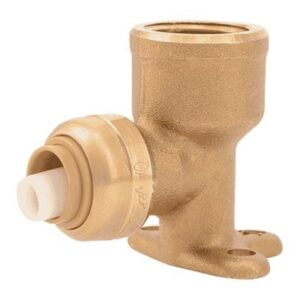 SharkBite Max UR340A Drop Ear Elbow, 3/4 in PTC x 3/4 in FNPT, 90 deg Angle, Brass, 250 psi Pressure