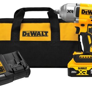 DEWALT XR Series DCF900P1 Impact Wrench with Hog Ring Anvil, Battery Included, 20 V, 5 Ah, 1/2 in Drive, 2200 ipm