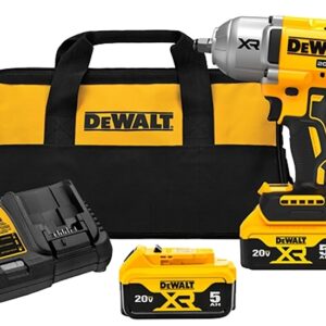 DEWALT DCF900P2 Impact Wrench with Hog Ring Anvil, Battery Included, 20 V, 5 Ah, 1/2 in Drive, Standard Drive