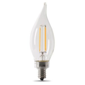 Feit Electric CFC40/950CA/FIL/6 LED Bulb, Decorative, 500 Lumens, 5.5 W, B10 Lamp, 40 W Equivalent, E12 Lamp Base