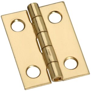 National Hardware N211-177 Series Decorative Narrow Hinge, 1 in L x 3/4 in W Dimensions, 1 in H Door Leaf, Brass, 2 lb