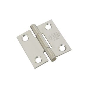 National Hardware N276-956 Door Hinge, 1-1/2 in W Frame Leaf, Stainless Steel, Stainless Steel, Full Mortise Mounting