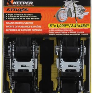 Keeper 05741 Tie-Down, 1-1/4 in W, 8 ft L, Polyester, Black, 1000 lb, Snap Hook End Fitting